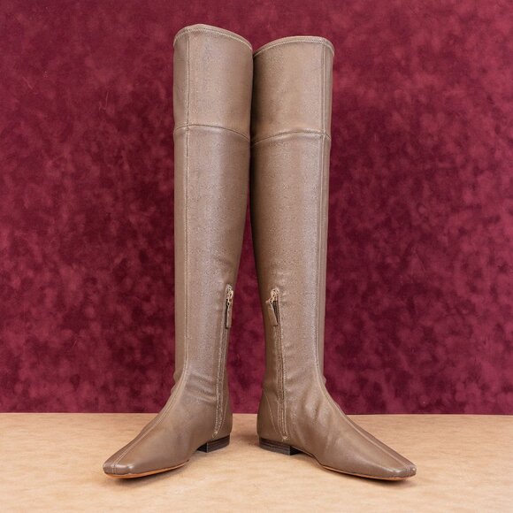 Vince Women Nissa Brown Leather OTK Zip Low Heel Fashion Boots sz 8US EUR 38 - Picture 2 of 10